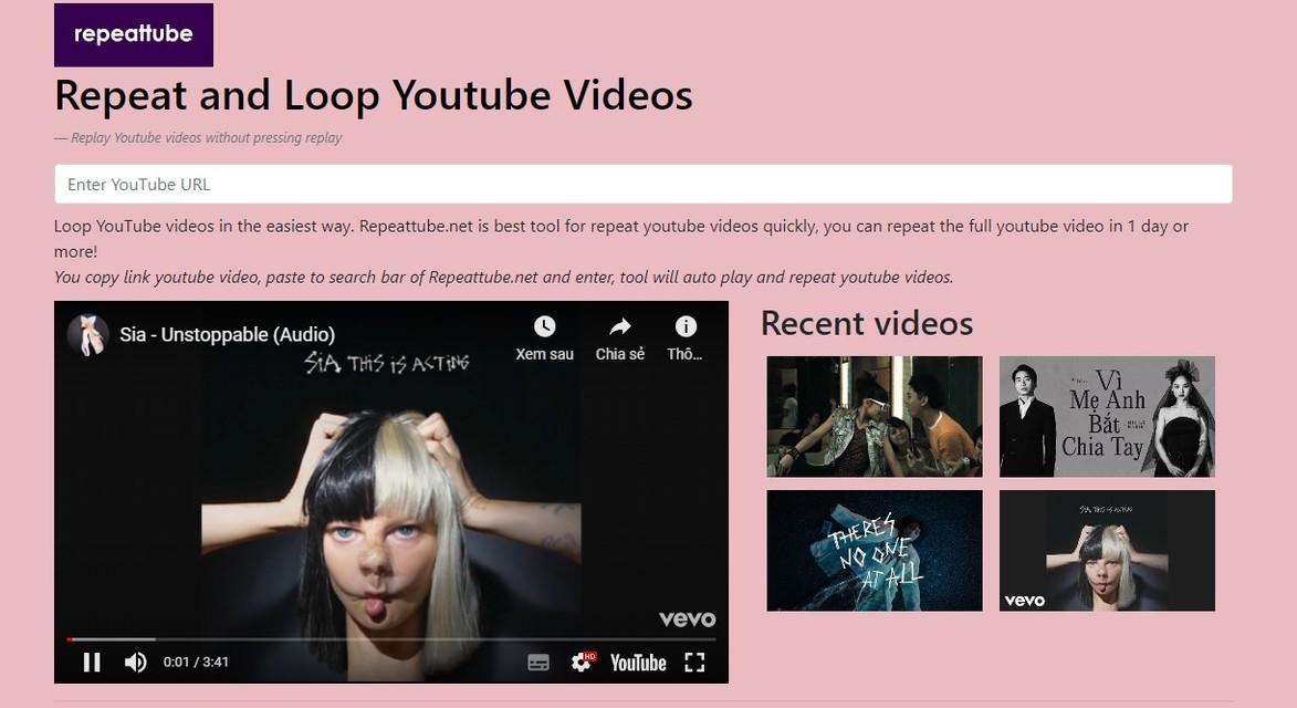 Repeattube: Loop  - Auto Repeat  Videos