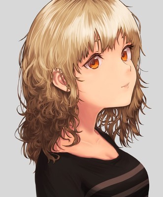 Anime girl wavy blonde hair