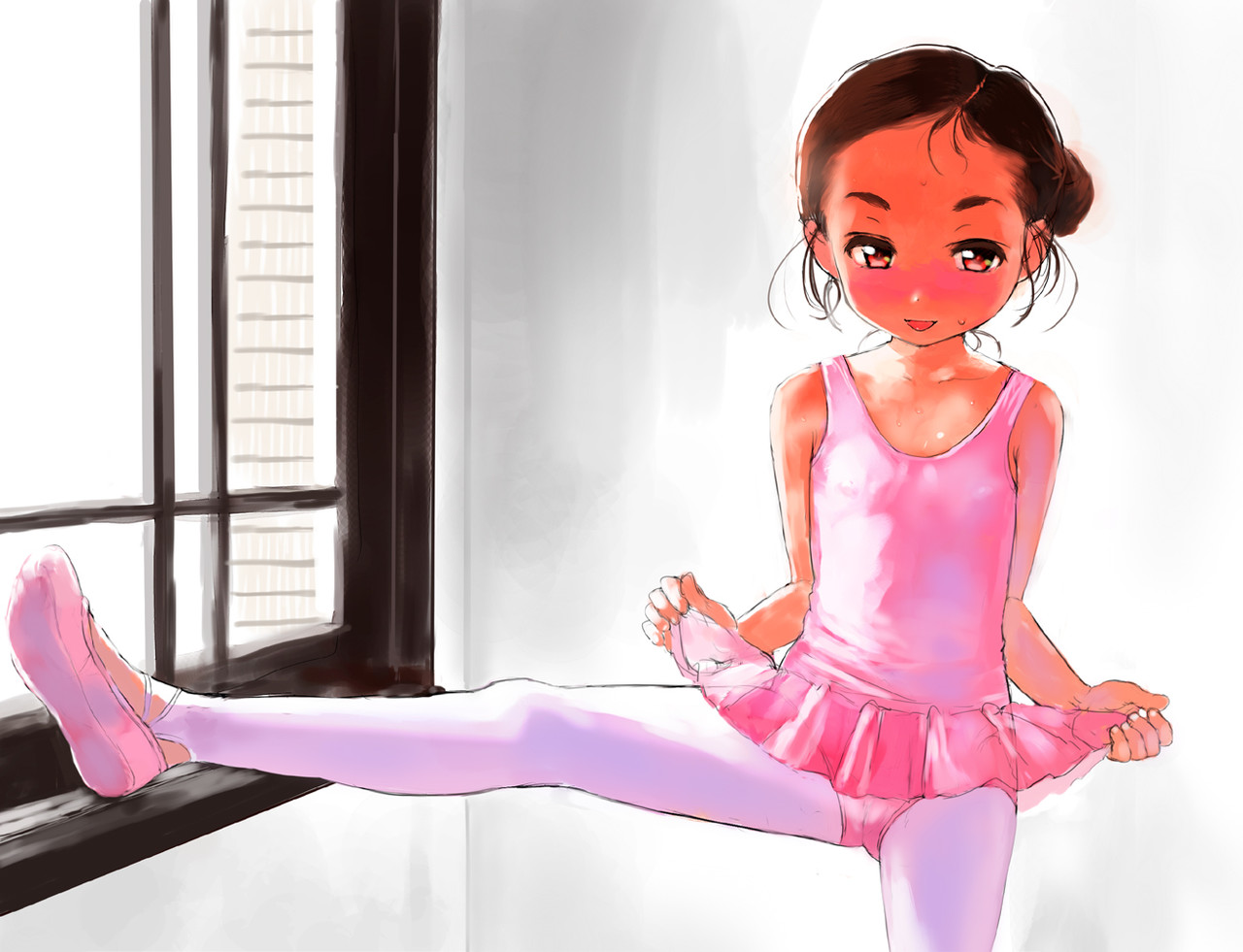Sasahara Yuuki Tagme 1girl Athletic Leotard Ballerina Ballet