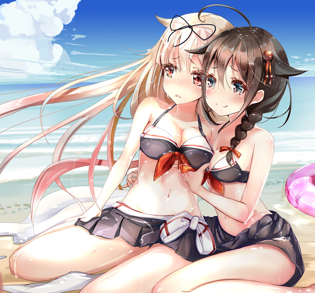 Keepout 姉妹じゃなくても百合大好きなんです 艦これ 春雨 村雨 Illust Illust Pawoo