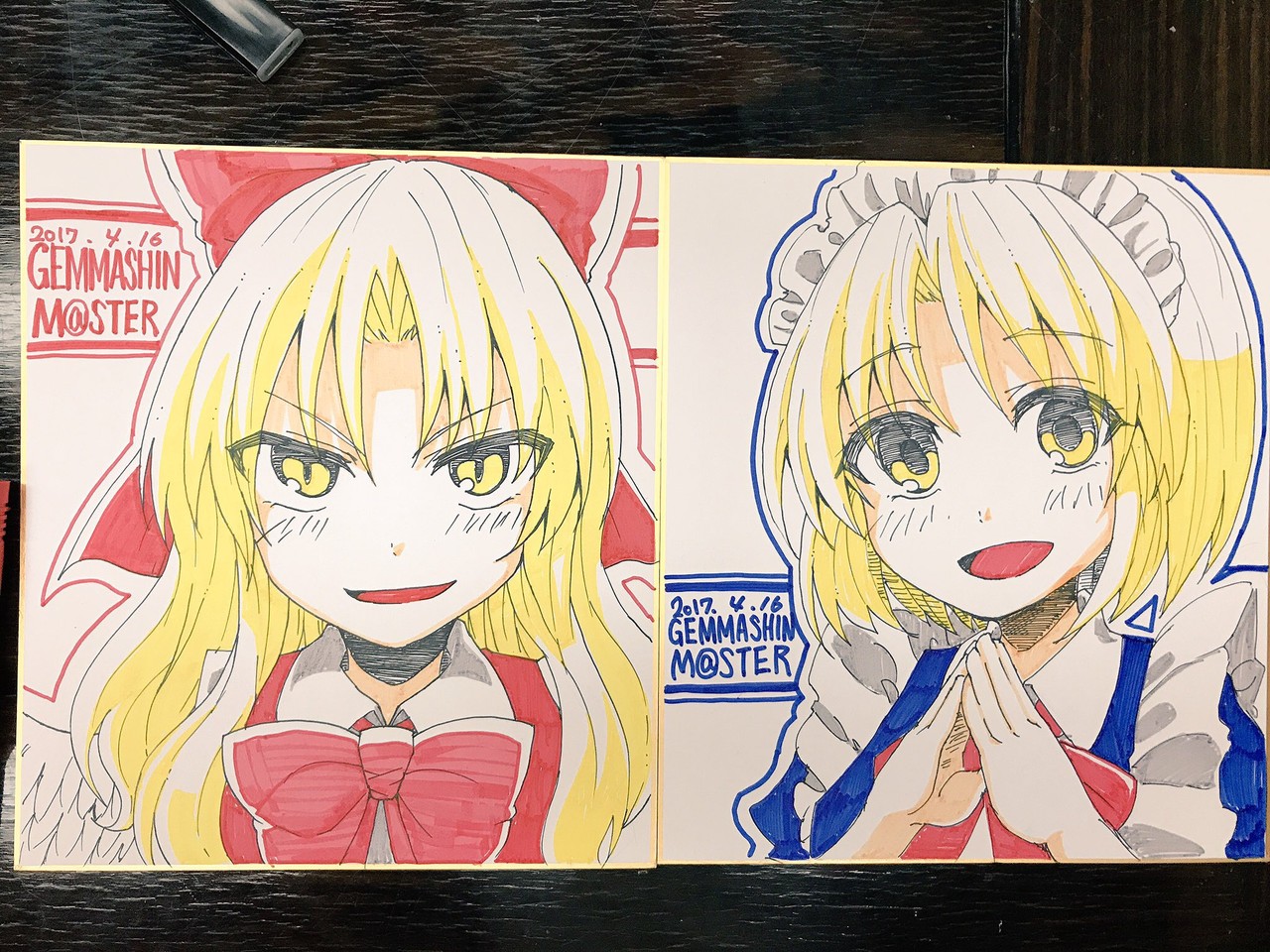 ミルキャラ 1ヶ月前ですが東方旧作オンリーイベントのげんましんマスターにて描いた色紙です 東方旧作 幻月 Pawoo