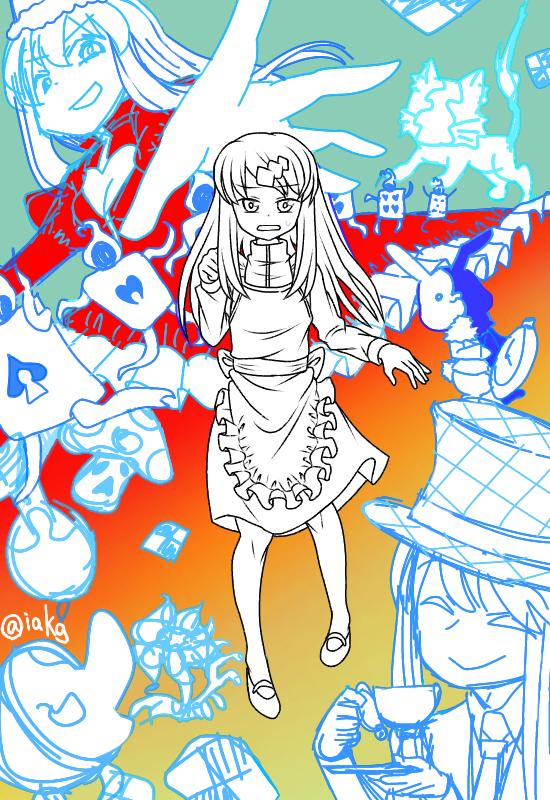 肉カイ 登場人物達は全員ニャル アリスは燃える三眼 赤の女王は化身にいる赤の女王 トランプは月に吠えるもの Pawoo