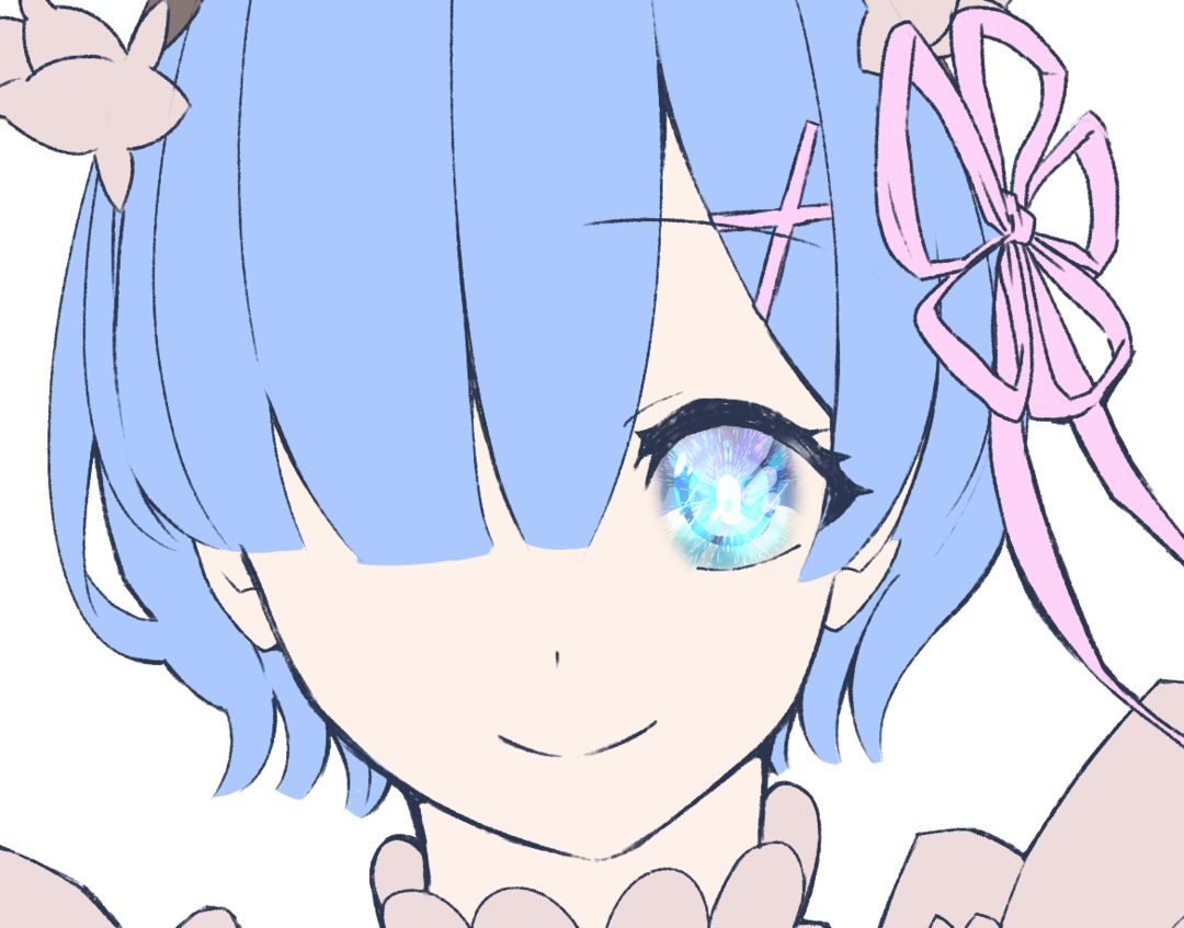 天空の牛 リゼロ レム 目キラキラ Pixivsketch Sketch Pixiv Pawoo