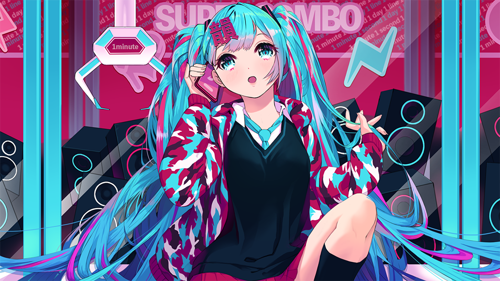 Ulminawhite 初音ミクちゃんのmvイラスト作成させていただきました ギターがかっこいいです 是非聞いてみてくだ Pawoo