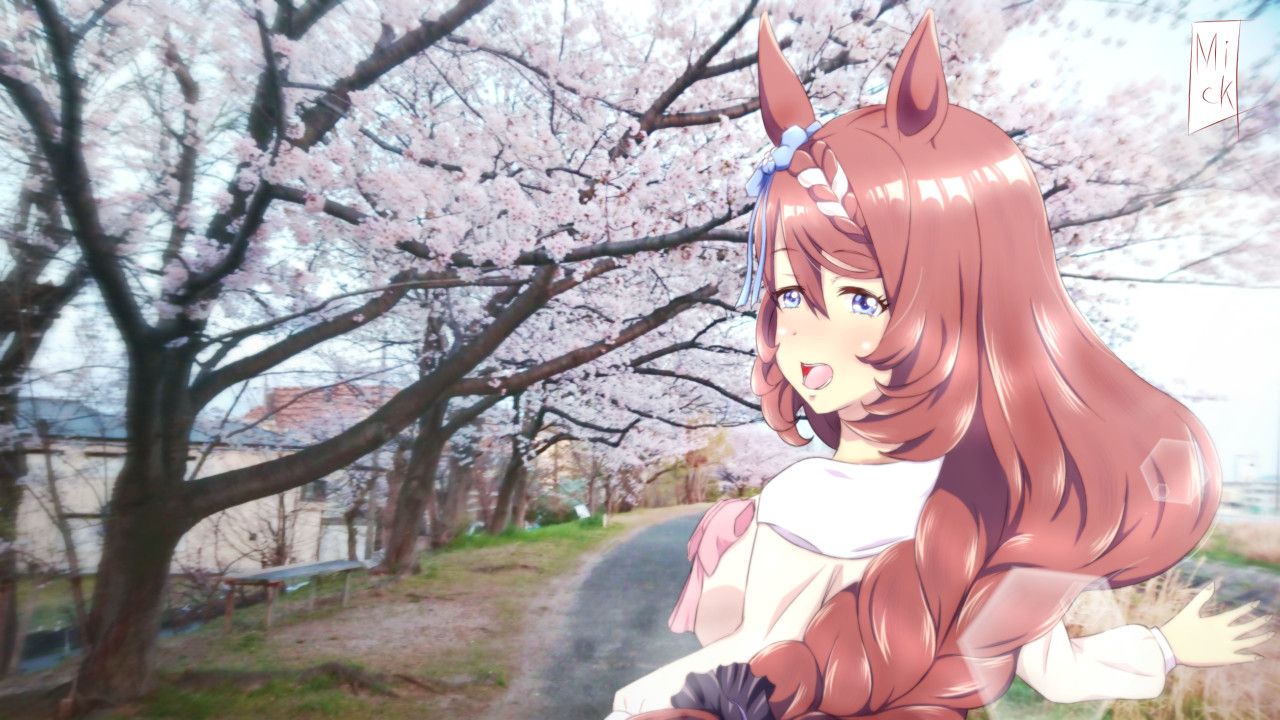 初音ミック 実写合成でいい感じのも作りたい ウマ娘 スーパークリーク 桜 Pawoo