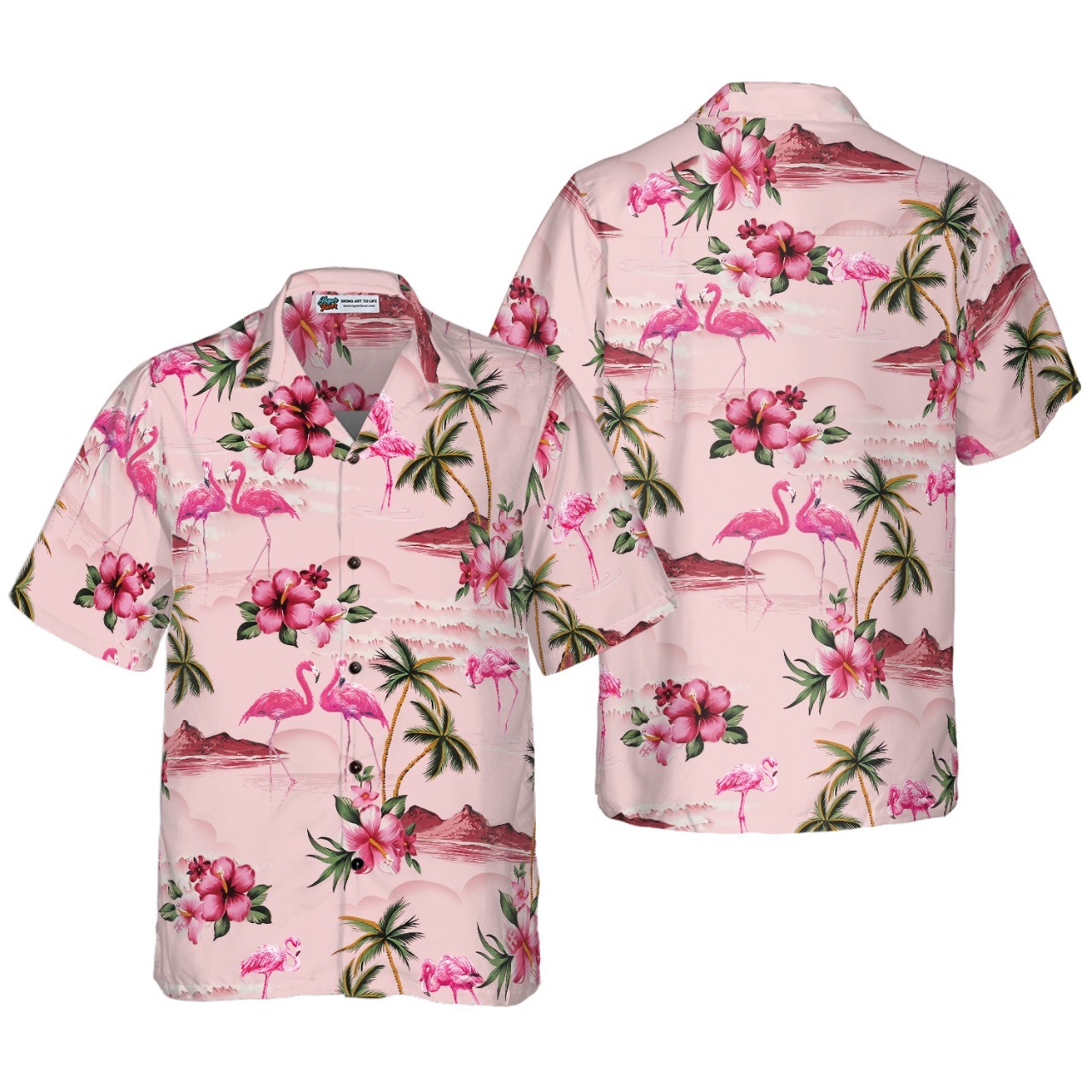 Boys Pink Hawaiian Shirt Crocodile In Pink Hawaiian Shirt